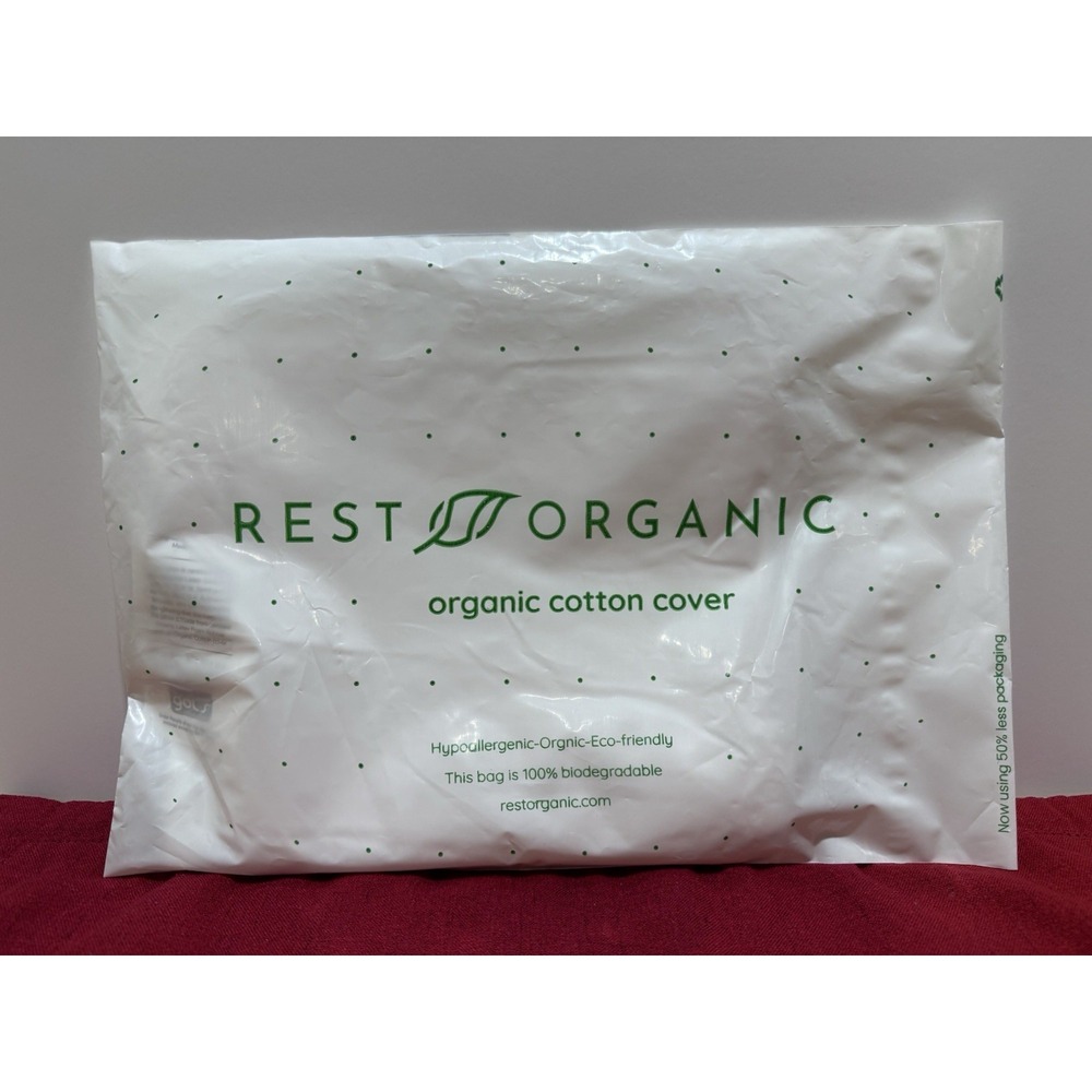 Organic Pillow Cover by Rest Organic Mid Loft Pillow Cover 70 x 40 x 14.5 cm NEW